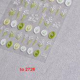 Lily of the Valley Nail Stickers, Flower Nail Stickers, Flower Nail Decals, Spring Nail Stickers, Flower Nail Art, 5D Embossed, DIY Nails - Miss Fairy Nails